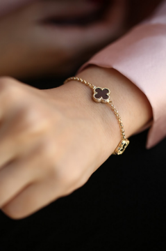 Siyah Yonca Bileklik