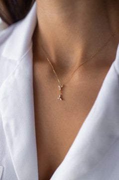 Zarif Özel Tasarım Altın Kolye