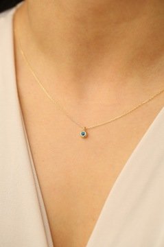 Altın Göz Nazar Boncuğu Minimal Kolye