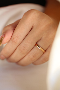 3.00 mm Klasik içi Dolu Rose Altın Alyans