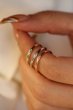 2.00 mm Klasik içi Dolu Rose Altın Alyans