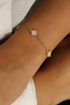 Pembe Taşlı Altın Bileklik