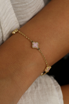 Pembe Taşlı Altın Bileklik