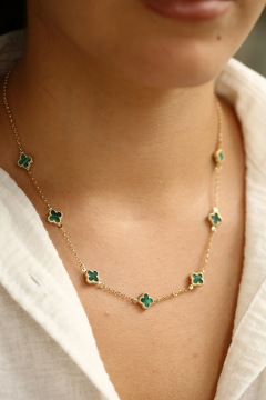 Yeşil Taşlı Altın Kolye