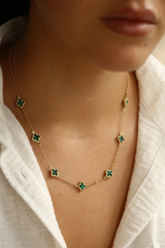 Yeşil Taşlı Altın Kolye