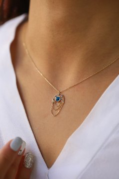 Sallantılı Nazar Boncuğu Kolye