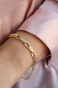 Simli Altın Bileklik