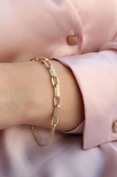 Simli Altın Bileklik